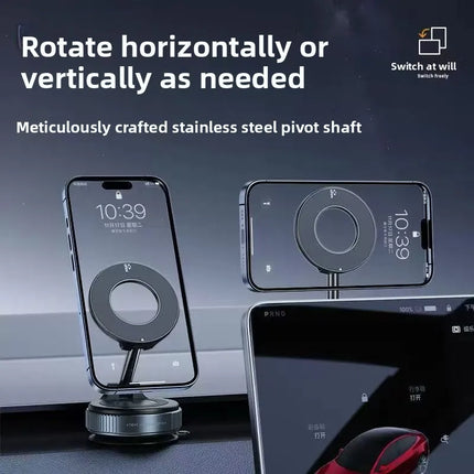 Strong Magnetic Phone Holder Foldable Design 360° Adjustable Vacuum Car Mount For Cell Phone For iphone Live Streaming