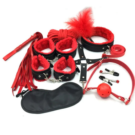 BDSM Bondage Restraint Kit For Couples Erotic Accessories Handcuffs Anal Plug Soft Comfortable Adult Toys
