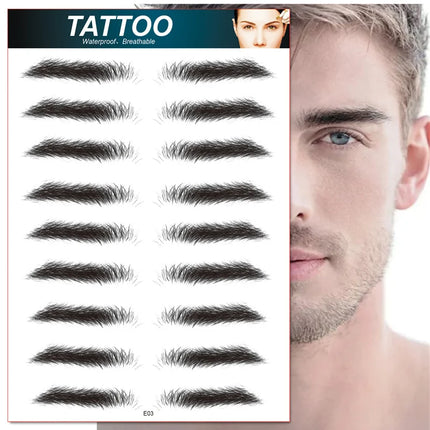 4D Hair Like Eyebrows Makeup Waterproof Eyebrow Tattoo Sticker Long Lasting Natural Fake Eyebrow Stickers Cosmetics 10 pairs 1PC