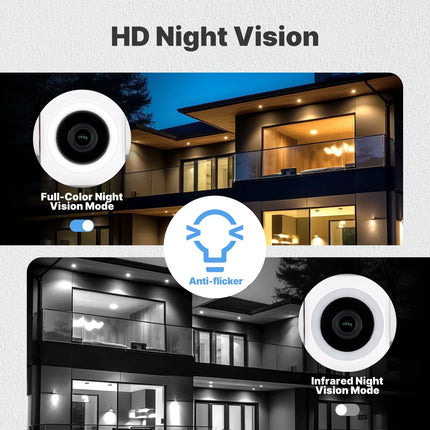 MOES 3MP Smart Security Camera with Tuya WiFi, Wireless/Wired RJ45, IP65 Waterproof, Motion Tracking & Full Color Night Vision