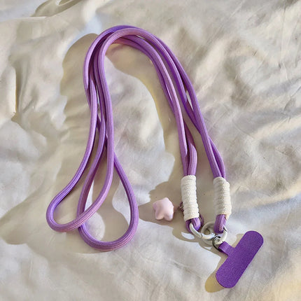 Coloful Lanyard Crossbody Shoulder Straps Keychain Key Ring Braided Rope with High Quality Replacement Patch for Accessories