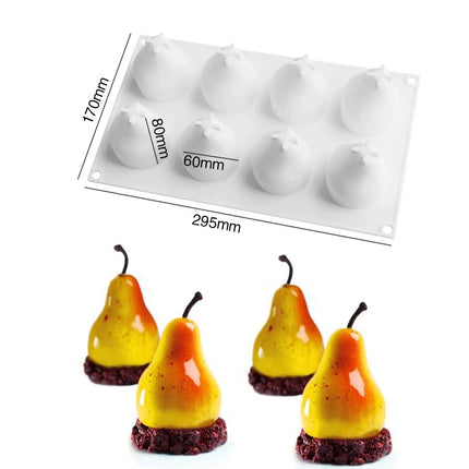 1pcs Pineapple Pear Peach Fruit Series Cake Silicone Mold Mango Orange Baking Mousse Mould Strawberry French Dessert Mousse Mold