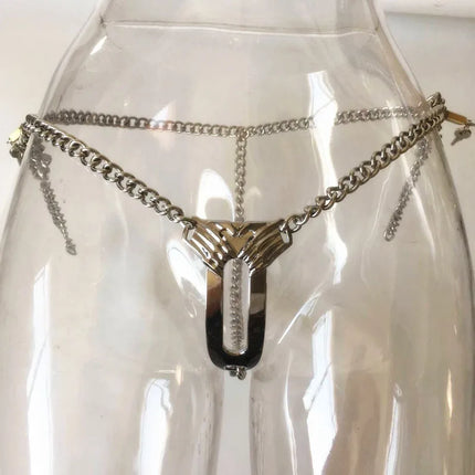 Stainless Steel Invisible Chastity Belt Female Sexy Panty Open Crotch Panties Leather Erotic Panties Ladies Underwear Lingerie