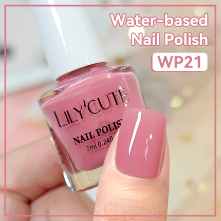 LILYCUTE 7ml Water-Based Nail Polish 40 Colors Long Lasting Quick Drying No Need of Lamp to Cure Nail Supplies For Nail Manicure