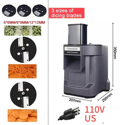 110V/220V Commercial Vegetable Cutting Machine Automatic Vegetable Carrot Potato Chopper Slice Shred Diced Quickly Vegetables
