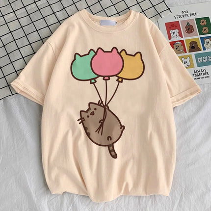 Pusheen shirt girl anime Punk Graphic harajuku Retro 2000s t-shirt Y2K hip hop Pastel Classic Psychedelic