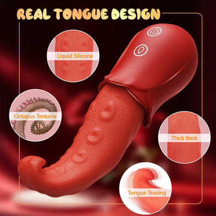 Powerful Realistic Tongue Licking Vibrator Female Clitoral Nipples Anal Stimulator Vibrator Sex Toys for Women Adults