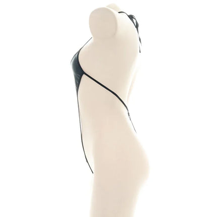 Sexy Jumpsuit Bandage Patent Leather Bikini Straps Bandage Bodysuit Beach Girl One-piece Bikini Costume Women Pajamas Lingerie