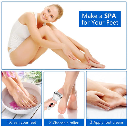 Hatteker Electric Foot File Callus Remover - Rechargeable Pedicure Tool for Hard Dry Skin Home Care Kit