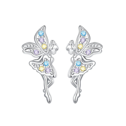 Original Earrings 925 Silver Fruit Series Cherry Strawberry Hoop Earrings Ear Studs Zircon Making Jewelry for Women Girl Party