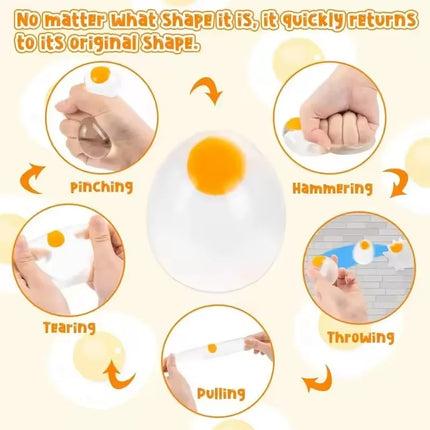 Summer Taba Squishy Egg Yolk Egg Pinch Ball Silicone Water Ball Stress Resistant Transparent Bubble Squeeze Toy Kids Gift