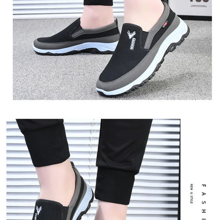 Men's Tennis Shoes Warm Breathable Soft-Soled Non-Slip Casual Shoes Plus Velvet Comfortable Slip-On Walking Winter Vulcanized Shoes