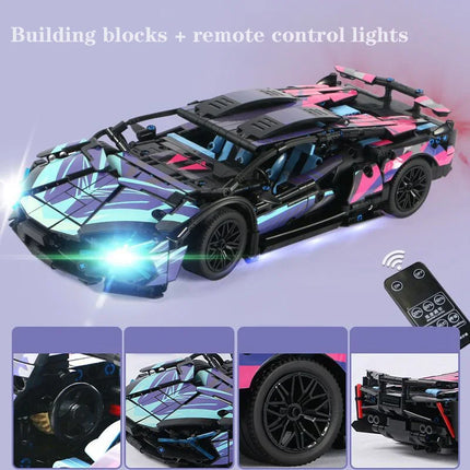 67128 Cars 1314PCS Building Kits for Adults, 1:14 Scale Super Car Building Block Remote Control Car Building Kits for Men Teen