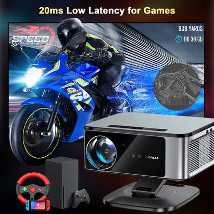 2025 HORLAT 45000 Lumens 4K UHD Projector Laser TOF Focus Android 14 WiFi 6 1080P Full HD Daylight Home Theater Movie Projector