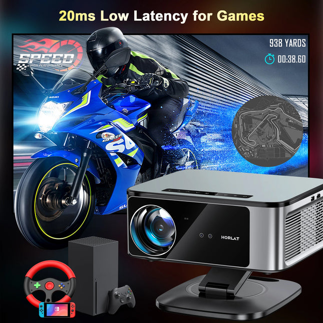 2025 HORLAT 45000 Lumens 4K UHD Projector Laser TOF Focus Android 14 WiFi 6 1080P Full HD Daylight Home Theater Movie Projector