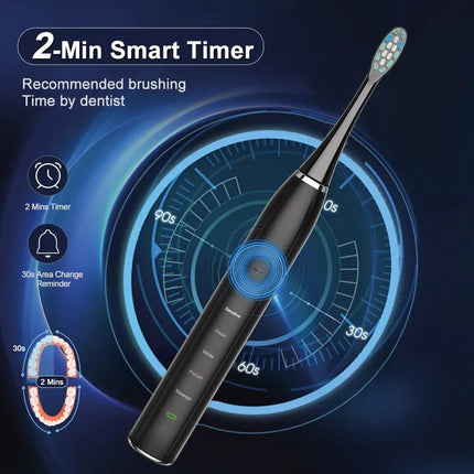 Sonic Electric Toothbrushes for Adult Kid Smart Timer Whitening Toothbrush IPX7 Waterproof 8 Replaceable Heads Set