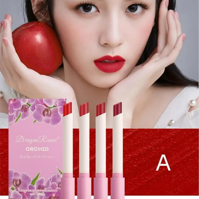 4PCS Velvet Matte Lipstick Set Long Lasting Waterproof Non Stick Lip Makeup Creative Cigarette Design Sexy Beauty