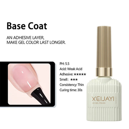 XEIJAYI 15ML Base Gel Super Top Coat Manicure Matte Top Coat Semi Permanent Soak Off UV Gel Varnish