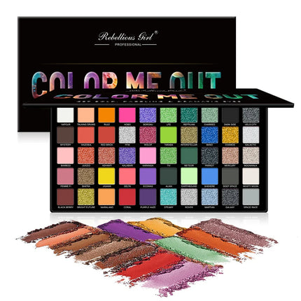 50 Color Gift Eyeshadow Tray,Professional Makeup Artist nude Warm Tone Pearlescent Matte Color for Carnival/Daily/Party