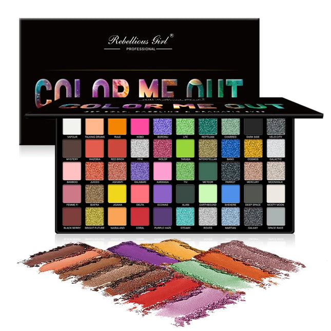 50 Color Gift Eyeshadow Tray,Professional Makeup Artist nude Warm Tone Pearlescent Matte Color for Carnival/Daily/Party