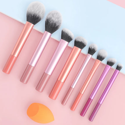 8PCS classic daily makeup brush set &1PC large wet and dry dual-use beveled beauty egg - suitable for daily facial makeup