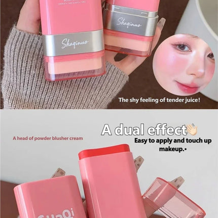 1pcs Multi Use Blush Cream Cushion Stick Natural Nude Makeup Lip Cheek Tint Portable Long Lasting Hydrating Cosmetic Makeup