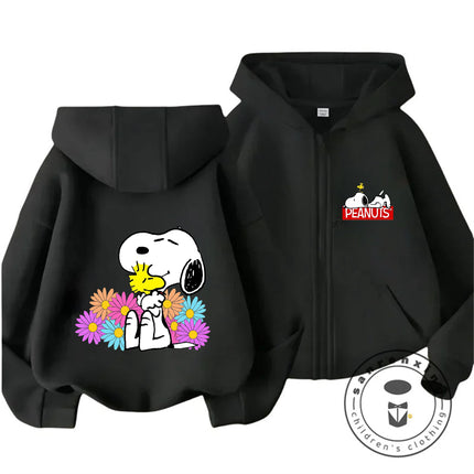 New Style Kids Zipper Hoodie Cute Cartoon Print Autumn Winter Trendy Hooded Street Wear Snoopy Boys Girls 3 14