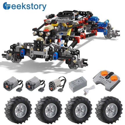 MOC 4WD RC Car Chassis Kit Drive Climbing Car Off-Road with Suspension 8CH APP Remote Control 8882 Technical part For legoeds