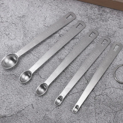 5pcs/Set Small Measuring Spoon Coffee Measure Spoons Tea Seasoning Multiple Size  Kitchen Tools Accessories