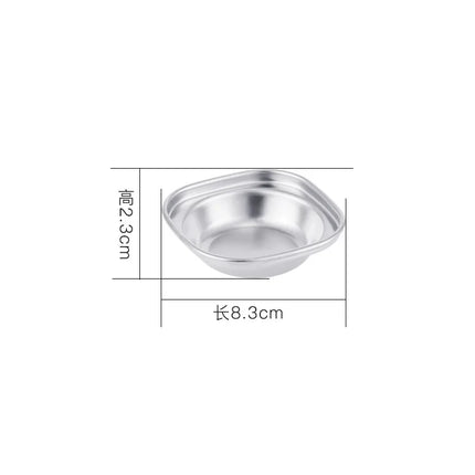 304 Stainless Steel Korean-style Dinner Plate, Gold Dipping Plate Sauce Plate, Barbecue Tableware Multi-functional Tableware
