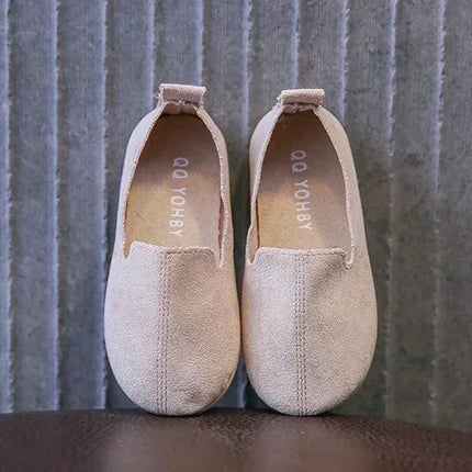 Children's Flat Shoes New Candy Color Simple Casual Shoes Loafers Slip-on Flats Lightweight Boys Girls Leather Shoes Moccasins