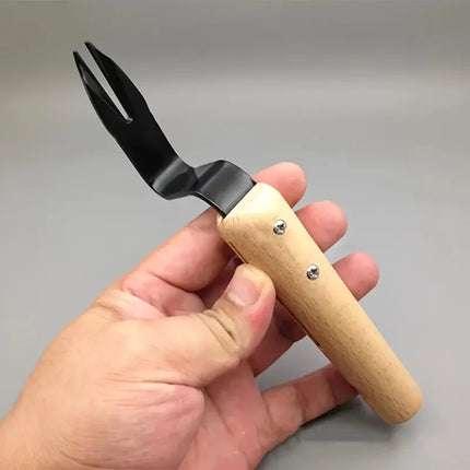 1 Handheld Weeding Tool - Durable Metal Fork with Wooden Handle for Easy Removal of Dandelions and Weeds, Weeding Trimmer
