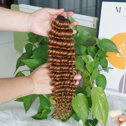 #30 Colored 100% Human Hair for Highlight Miracle Knots Crochet Deep Wave Feather Crochet Boho Braids Wavy Bulk Hair Extensions