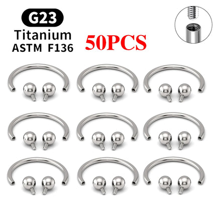 10/50PCS G23 Titanium Piercing Labret Lip Studs 16G CZ Internally Threaded Nose Septum Ring Eyebrow Tragus Cartilage Jewelry