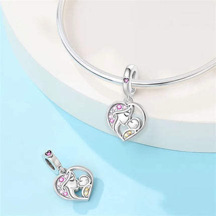 Original 925 Sterling Silver Charms Beads Cute Mushroom Unicorn Love Wings Pearl Charm for Bracelet Pendant Woman Girl Jewelry