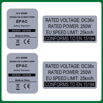 EBIKE Sticker, 36V 48V 250W Electric Bike Lable, Compataible for Bafang Tongsheng and other Brand 500W-1500W Conversion Kit