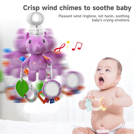 Baby Hanging Rattle Toys Sensory Plush Soft Animal Learning Toy Infant Crib Bed Stroller Early Education Development Handle Toys