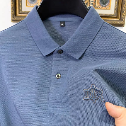 100% Pure Cotton High-End Fashionable Short Sleeve Summer New High-Quality Men's Business Casual Polo Shirt Luxury Brand T-Shirt