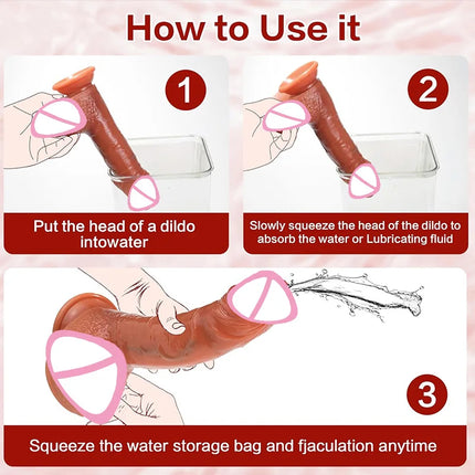 Realistic Vibration Squirting Dildos For Women Masturbation  Water Ejaculating Suction Cup Adult Anal Toy Sex Toy For Women 18+