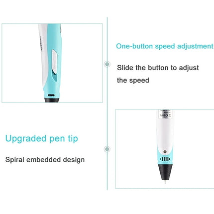 Kids 3D Printing Pen Adjustable Speed LED Display DIY Drawing Pens 3D PLA Filament Christmas Birthday gift for Boys and Girls