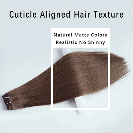 TMTM Russian Virgin Hair Weft Cuticle Aligned Natural Brown Bone Straight Hair Extensions Machine Made Weave 50g 100g Sales