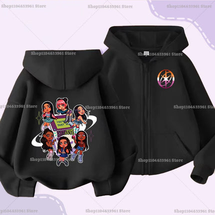 Katseye Children Cardigan Coat Girls Baby Sweet Hooded Zipper Jacket Fashion Kid Sweatshirt Cute Clothes Top Anime Birthday Gift