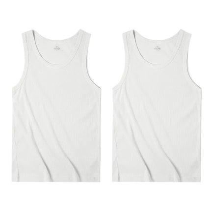 Maden Casual Men's Sleeveless Tank Tops Heavyweight Solid Color Ribbed Vest for Summer Slim Fit Sports Fitness Training T-shirt