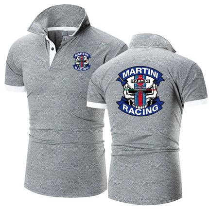 Martini Racing Printing Fashion 2024 New Men's Summer Solid Color Short Sleeve High Quality Classic Slim Fit Polo Shirt Tops