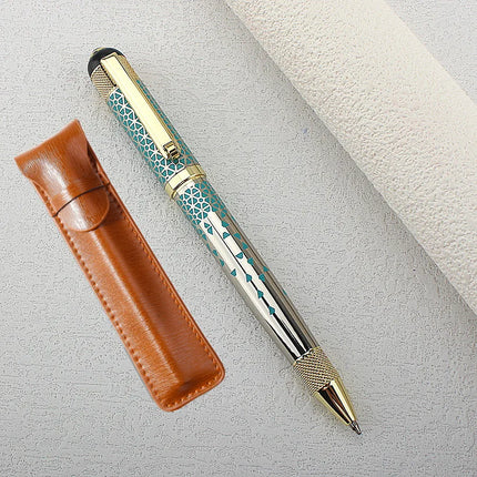 1pc Luxury Metal Round Ballpoint Pen | Retractable Stainless Steel Painted Ballpoint Pen, Elegant Signature Pen | Gift Choice