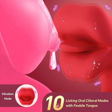 Powerful Tongue Licking Vibrator Female G-Spot Vagina Massager Dildo Thrusting Swing Clitoris Stimulator Women Sex Toy for Adult