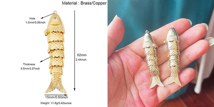 Enamel Fish Bone Squid Marine Sea Dalphin Charm Pendant,18K Real Gold Silver Plated Zircon Jewelry Finding Supplies S87 S75