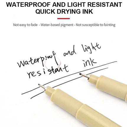 12 Tip Pigment Liner Micron Ink Marker Pen for Manga Draw Sketching Needle Pen Hook Line Pen Sketch Stationery Set Art Supplies