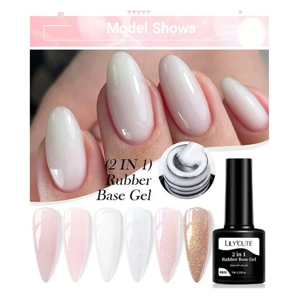 7ml Nude Pink Rubber Base Gel Nail Polish Foil Effect Semi Permanent Uv Gel Soak Off Self Leveling Gel Varnish Nail Art Base Gel