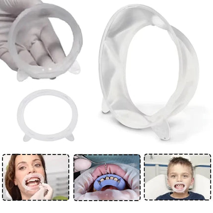 10PCS Dental Mouth Opener 3D Oral Lip Cheek Retractor O Shape Rubber Expander for Regular Small Junior Dentistry Tool Set